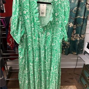 Crown & Ivy Green Sequin Tiered Maxi Sundress